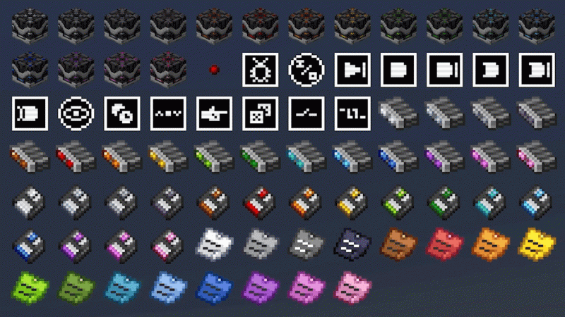 All of the blocks and items in the mod