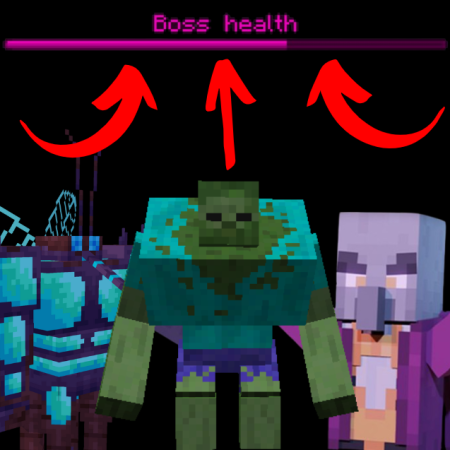 Перейти в новость Мод Mini-boss Boss Bars 1.21.1/1.20.1 (Босс-бары для мини-боссов)