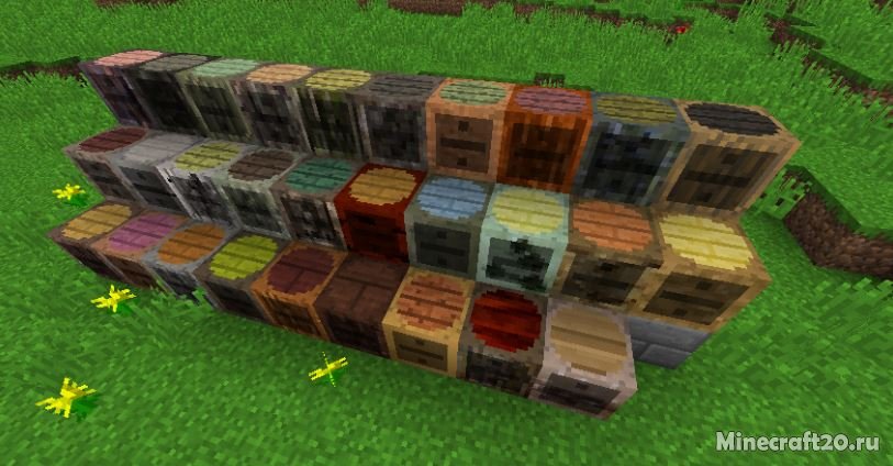 Мод Charset Storage Barrels [1.12.2] (Бочки)