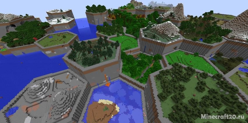Мод Hex Lands [1.12.2] (Мир в виде мозайки)