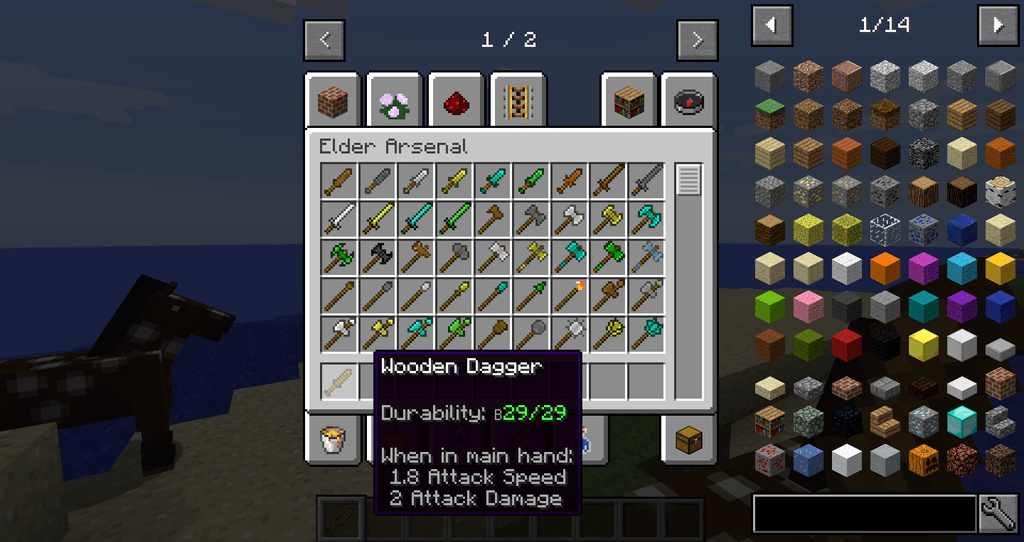 Мод Elder Arsenal [1.12.2] (Катаны, Щиты, Булавы)