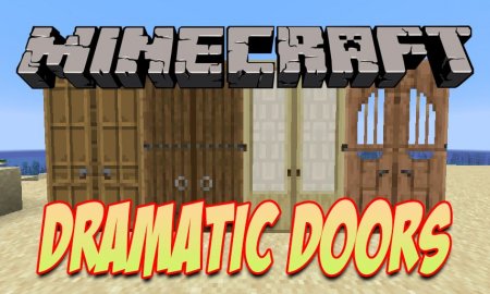 Мод Dramatic Doors 1.20.1/1.19.4 (Высокие двери в 3 блока)