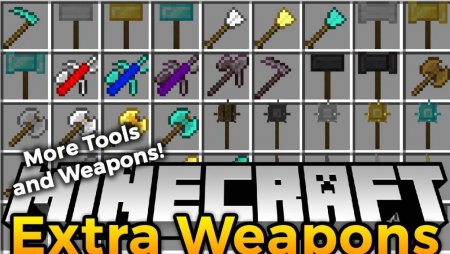 Мод Extra Weapons 1.16.5/1.15.2 (От каменного века до современности)