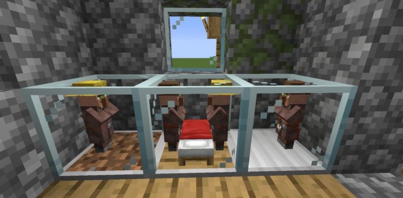 Мод Easy Villagers 1.19.4/1.16.5 (Жители в стеклянном боксе)