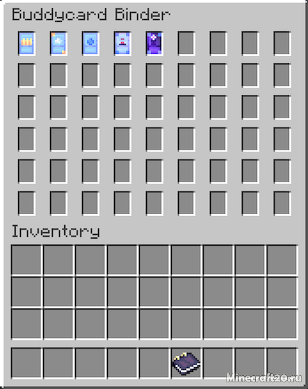 Мод Buddycards 1.16.5/1.16.4 (Коллекционные карты)