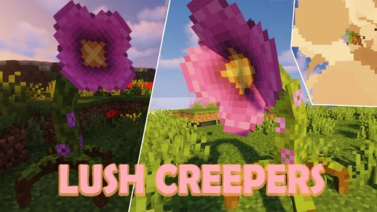 Перейти в новость Lush Creepers 1.16.5/1.15.2 (Текстуры цветка крипера)