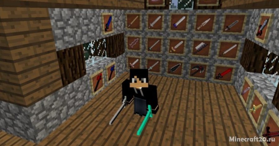 Мод Master Weapons 1.16.5/1.15.2 (Ак-47, лук и клинок)