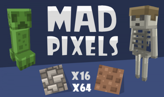 Перейти в новость Mad Pixels Cartoony 1.17.1/1.16.5 (Картонные текстуры 64x/16x)