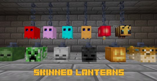 Мод Skinned Lanterns 1.17.1/1.16.5 (Светильники в виде мобов)