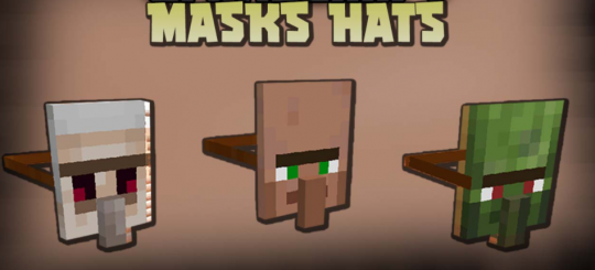 Мод Masks Hats 1.18.2/1.17.1 (Головные уборы, маски)