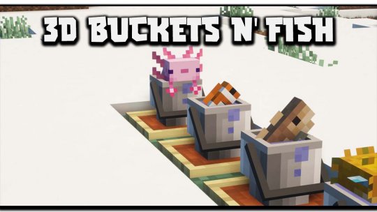 Findrek’s 3D Buckets and Fish 1.17.1/1.16.5 (Текстуры рыб)