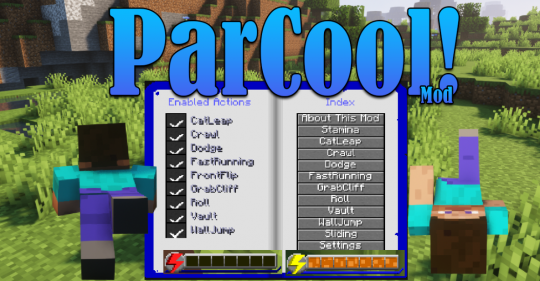 Мод ParCool 1.19.4/1.18.2 (Больше интерактивных движений)