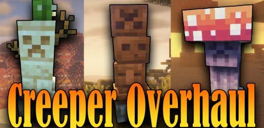 Мод Creeper Overhaul 1.19.2/1.18.2 (Новые виды криперов)