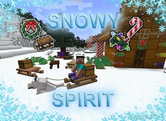 Перейти в новость Мод Snowy Spirit 1.18.2 (Снежные сани)