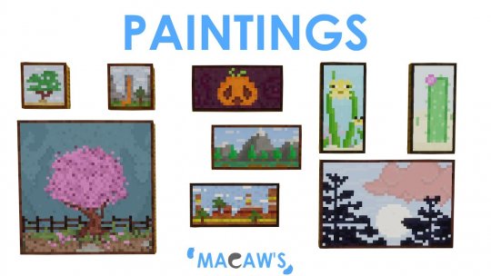 Перейти в новость Мод Macaw’s Paintings 1.19/1.18.2 (Новые 40 картин)