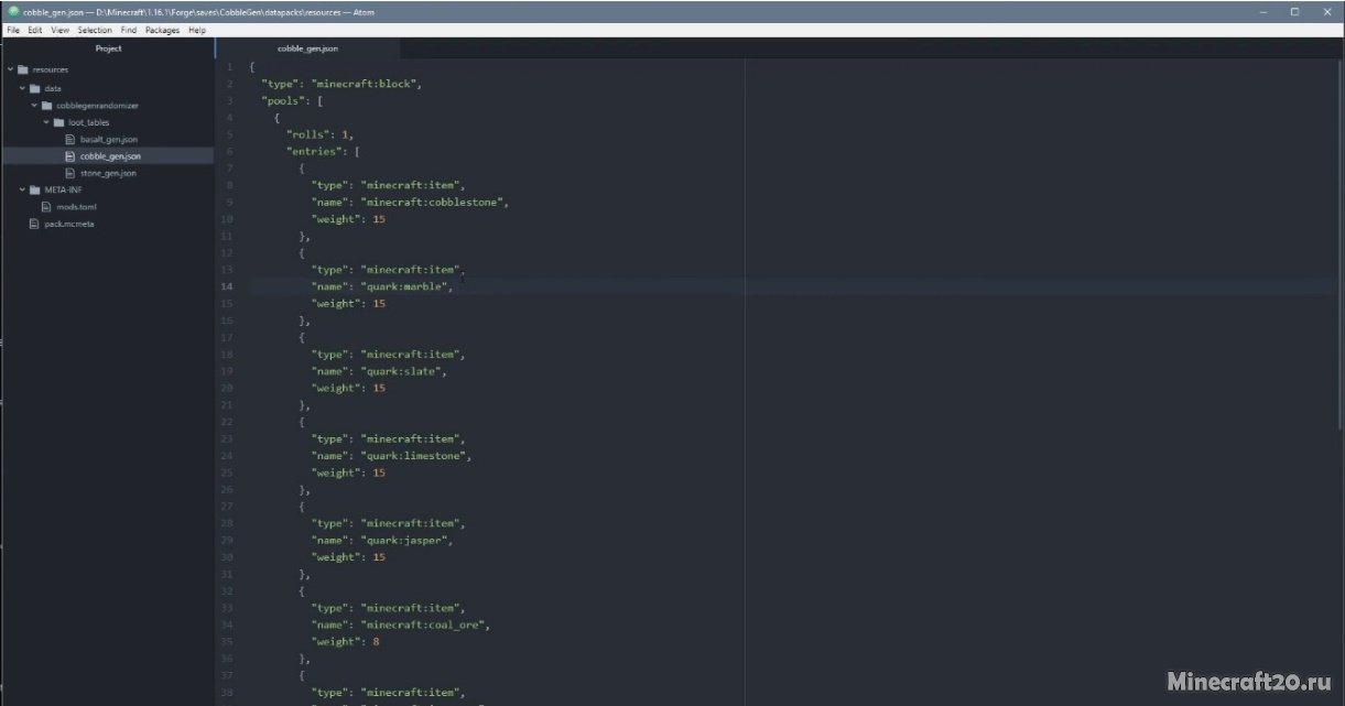 Мод Cobble Gen Randomizer 1.20.2/1.19.4 (Модификация блоков) | 27-10-2023, 18:37 - Моды для Minecraft / Блоки / 1.20.2 / 1.20.1 / 1.20 / 1.19.4 / 1.19.3 / 1.19.2 / 1.19.1 / 1.19 / 1.18.2 / 1.18.1 / 1.17.1 / 1.16.5 / 1.15.2 / 1.14.4