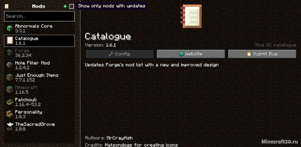 Мод Catalogue 1.19.4/1.18.2 (Новое меню модов) | 19-04-2023, 16:53 - Моды для Minecraft / Fabric / 1.19.4 / 1.19.3 / 1.19.2 / 1.19.1 / 1.19 / 1.18.2 / 1.17.1