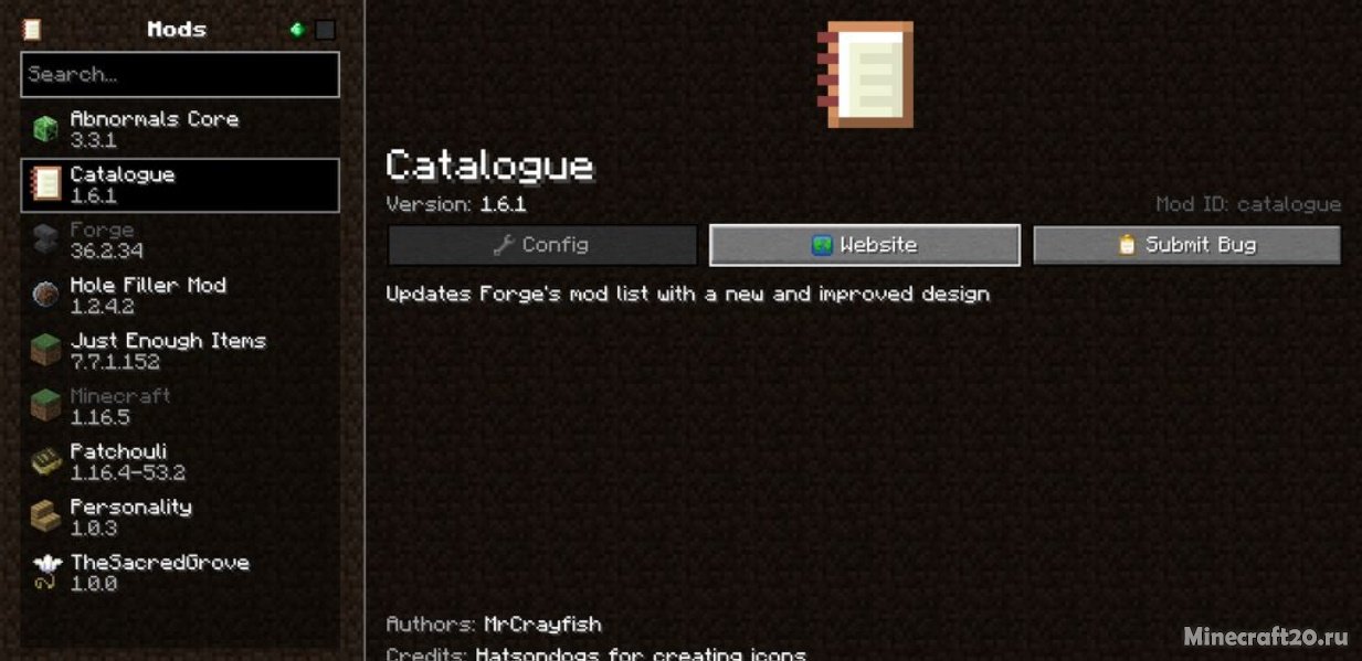 Мод Catalogue 1.19.4/1.18.2 (Новое меню модов) | 19-04-2023, 16:53 - Моды для Minecraft / Fabric / 1.19.4 / 1.19.3 / 1.19.2 / 1.19.1 / 1.19 / 1.18.2 / 1.17.1