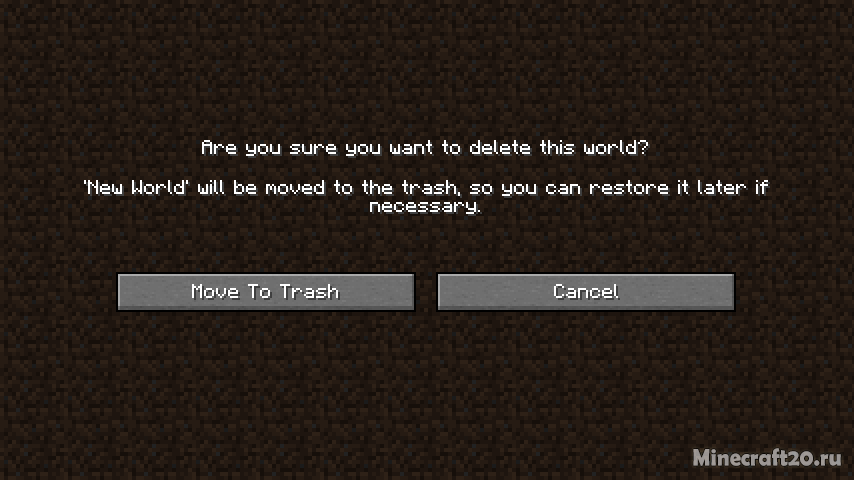 Мод Delete Worlds To Trash 1.18.2 (Переместить в корзину) | 5-09-2022, 13:51 - Моды для Minecraft / Fabric / 1.18.2 / 1.18.1