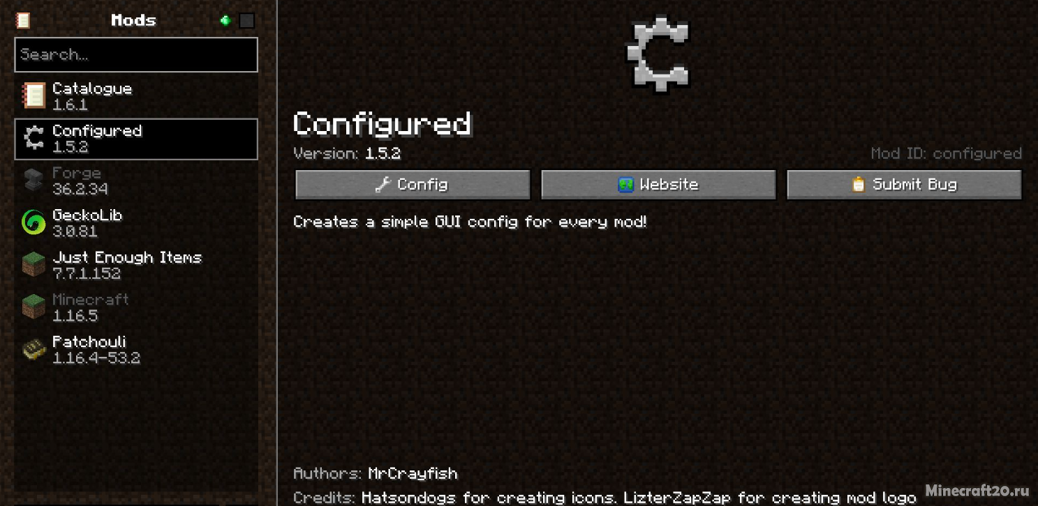 Мод Configured 1.20.4/1.19.4 (Настройка модов) | 13-02-2024, 11:11 - Моды для Minecraft / 1.20.4 / 1.20.1 / 1.19.4 / 1.19.3 / 1.19.2 / 1.19.1 / 1.19 / 1.18.2 / 1.17.1 / 1.16.5