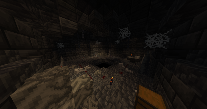 A room with a hole in the bedrock