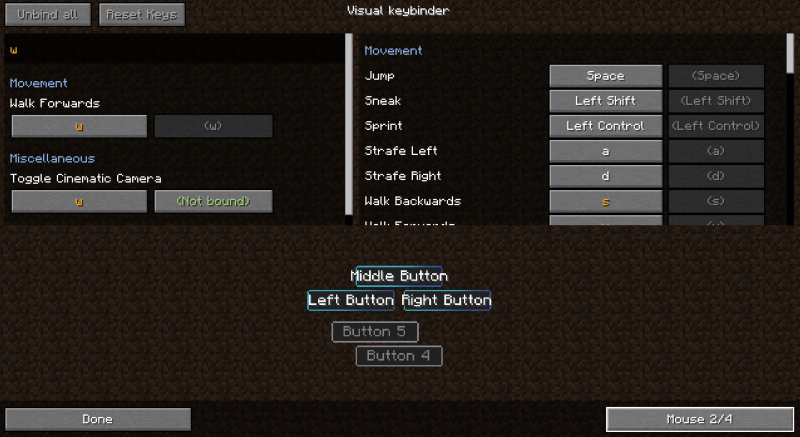 Мод Raw's Visual keybinder 1.21.1/1.19.2 (Управление привязками клавиш) | 18-03-2026, 19:28 - Моды для Minecraft / Инструменты / 1.18.2 / 1.19.2 / 1.20.1 / 1.21 / 1.21.1