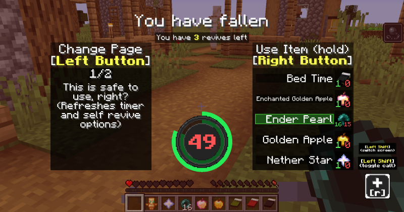 Мод Revive Me! - Player Revival Mod 1.21.1/1.19.2 (Возрождение игроков) | Сегодня, 13:46 - Моды для Minecraft / RPG / Инструменты / 1.16.5 / 1.18.2 / 1.19.2 / 1.20.1 / 1.21.1