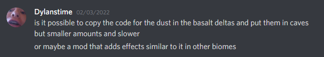 Мод Cave Dust 26.1.2/1.21.8 (Частицы пыли в пещерах) | Вчера, 00:20 - Моды для Minecraft / Декор / 1.19.4 / 1.20 / 1.20.1 / 1.20.2 / 1.20.4 / 1.20.5 / 1.20.6 / 1.21 / 1.21.1 / 1.21.4 / 1.21.5 / 1.21.8 / 26.1.2