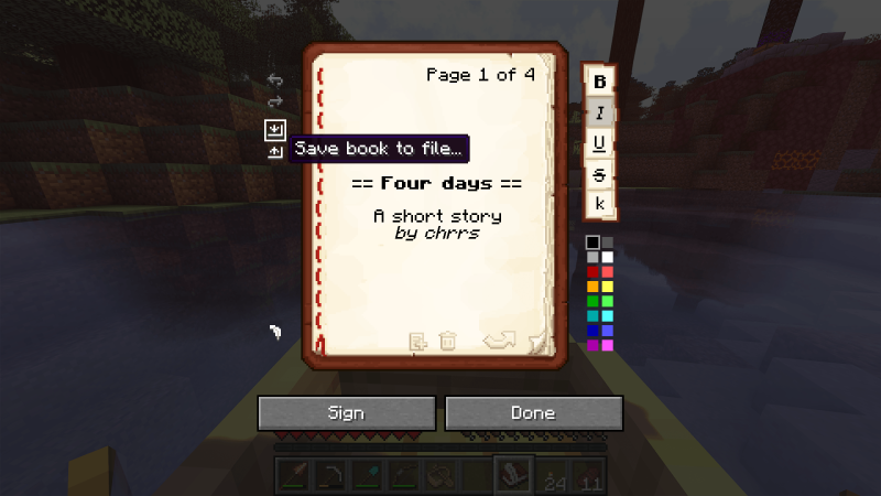 Мод Scribble 26.1.2/1.21.11 (Удобный редактор книг) | 14-04-2026, 15:31 - Моды для Minecraft / Инструменты / 1.20 / 1.20.1 / 1.20.4 / 1.20.5 / 1.20.6 / 1.21 / 1.21.1 / 1.21.4 / 1.21.5 / 1.21.8 / 1.21.10 / 1.21.11 / 26.1 / 26.1.1 / 26.1.2