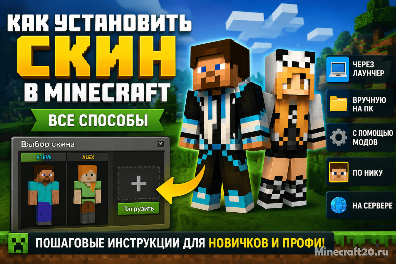 Как установить скин в Minecraft — все способы установки
