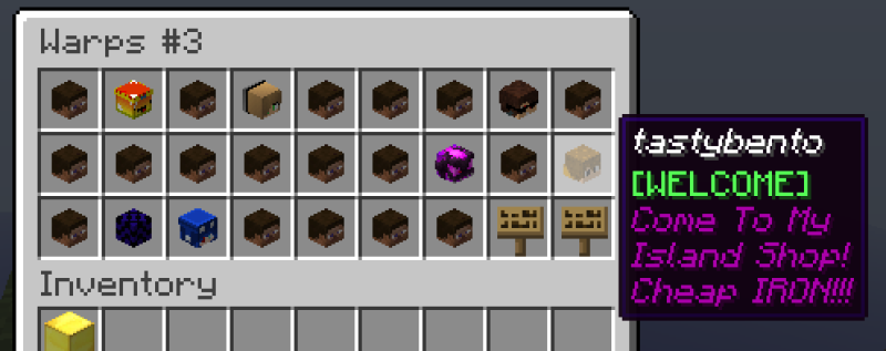 Welcome Warp Signs GUI