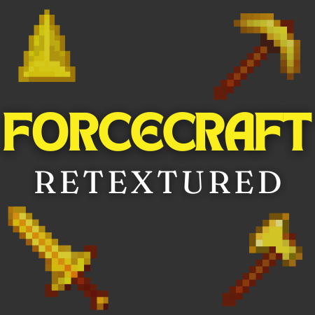 ForceCraft Retextured 1.21.1/1.20.1 (реалистичные текстуры, оружие, инструменты 16x)