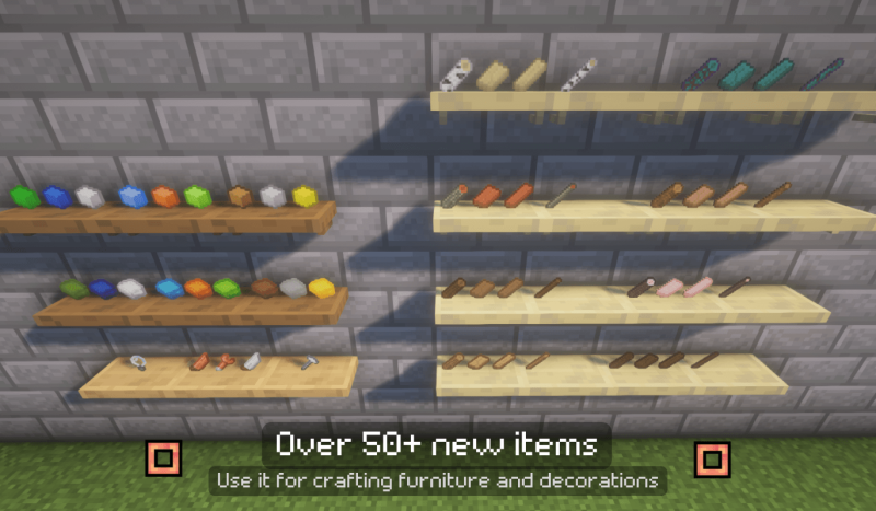 Мод Furnitury - Vanilla Styled Furniture 1.21.3/1.19.4 (мебель, декор, строительство) | 9-05-2026, 13:58 - Моды для Minecraft / Сундуки и рюкзаки / Декор / Еда / 1.15.2 / 1.18.2 / 1.19.2 / 1.19.4 / 1.20.1 / 1.20.4 / 1.21 / 1.21.1