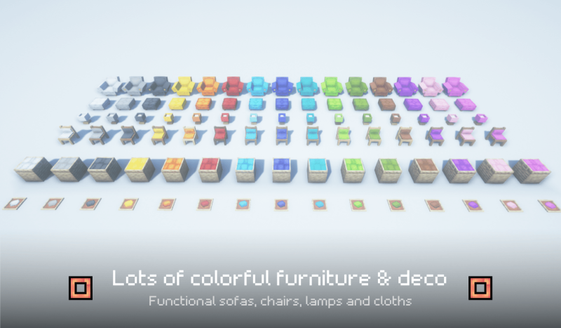 Мод Furnitury - Vanilla Styled Furniture 1.21.3/1.19.4 (мебель, декор, строительство) | 9-05-2026, 13:58 - Моды для Minecraft / Сундуки и рюкзаки / Декор / Еда / 1.15.2 / 1.18.2 / 1.19.2 / 1.19.4 / 1.20.1 / 1.20.4 / 1.21 / 1.21.1