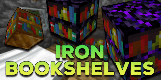 Мод Iron Bookshelves 26.2/1.21.11 (книжные полки, зачарование)
