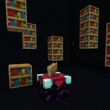 Мод Bookshelf Extended Enchanting Reach 26.1.2/1.21.8 (зачарование, книги, радиус)