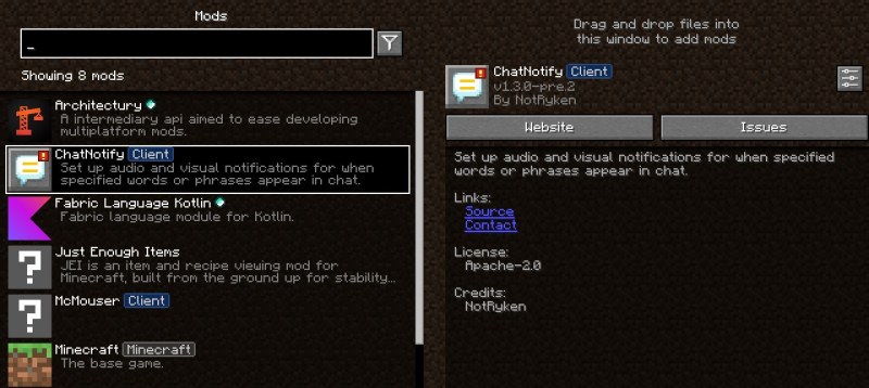 Мод Chat Notify 26.2/1.21.11 (уведомления, чат, звуки) | 20-06-2026, 18:37 - Моды для Minecraft / Инструменты / 1.19.3 / 1.19.4 / 1.20 / 1.20.1 / 1.20.2 / 1.21 / 1.21.1 / 1.21.4 / 1.21.5 / 1.21.8 / 1.21.10 / 1.21.11 / 26.1 / 26.1.1 / 26.1.2 / 26.2