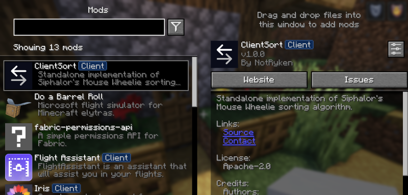 Мод Client Sort 26.2/1.21.11 (Сортировка инвентаря) | 20-06-2026, 19:33 - Моды для Minecraft / Инструменты / 1.20 / 1.20.1 / 1.20.4 / 1.20.6 / 1.21 / 1.21.1 / 1.21.4 / 1.21.5 / 1.21.8 / 1.21.10 / 1.21.11 / 26.1 / 26.1.1 / 26.1.2 / 26.2