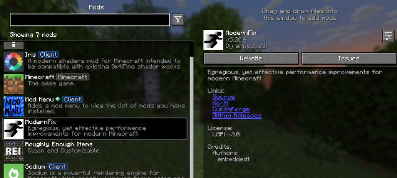 Мод ModernFix-mVUS 26.2/1.21.11 (Форк для старых версий) | 19-06-2026, 00:32 - Моды для Minecraft / Инструменты / 1.21 / 1.21.5 / 1.21.8 / 1.21.10 / 1.21.11 / 26.1 / 26.1.1 / 26.1.2 / 26.2