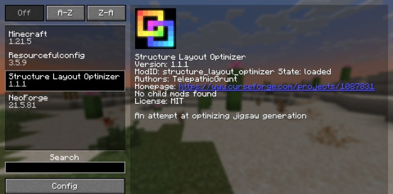 Мод Structure Layout Optimizer 26.2 (Оптимизация генерации структур) | Сегодня, 14:36 - Моды для Minecraft / 1.16.1  / 1.16.5 / 1.18.2 / 1.19.2 / 1.20.1 / 1.21 / 1.21.1 / 1.21.4 / 1.21.5 / 1.21.8 / 1.21.10 / 1.21.11 / 26.1 / 26.1.2 / 26.2