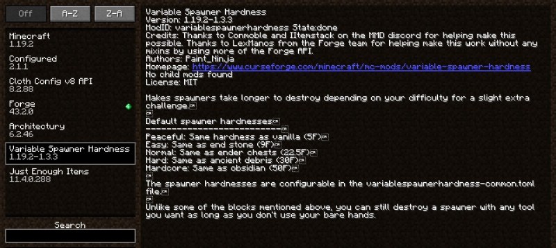 Мод Variable Spawner Hardness 26.2/1.21.11 (сложность, спаунеры, прочность) | 26-06-2026, 16:24 - Моды для Minecraft / Миры и биомы / Инструменты / 1.16.1  / 1.16.2  / 1.16.3 / 1.16.4 / 1.16.5 / 1.17.1 / 1.18.1 / 1.18.2 / 1.19 / 1.19.1 / 1.19.2 / 1.19.3 / 1.19.4 / 1.20.1 / 1.20.2 / 1.20.4 / 1.20.5 / 1.20.6 / 1.21 / 1.21.1 / 1.21.4 / 1.21.5 / 1.21.8 / 1.21.10 / 1.21.11 / 26.1.2 / 26.2