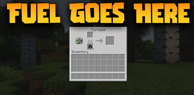 Мод Fuel Goes Here 1.21.1/1.19.4 (топливо, печь, слот)