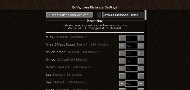 Мод Entity View Distance 26.2/1.21.11 (Настройка видимости сущностей) | 1-07-2026, 16:27 - Моды для Minecraft / 1.17.1 / 1.18 / 1.18.1 / 1.18.2 / 1.19 / 1.19.1 / 1.19.2 / 1.19.3 / 1.19.4 / 1.20 / 1.20.1 / 1.20.2 / 1.20.4 / 1.21 / 1.21.1 / 1.21.4 / 1.21.8 / 1.21.10 / 1.21.11 / 26.1 / 26.1.2 / 26.2