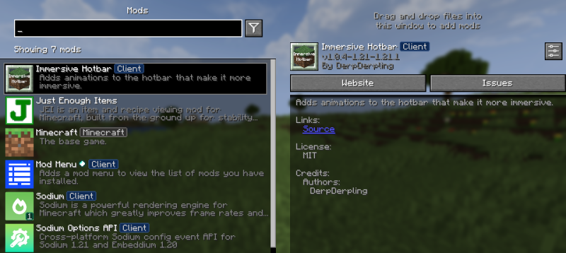 Мод Immersive Hotbar 26.2/1.21.11 (Анимация горячей панели) | 2-08-2026, 15:14 - Моды для Minecraft / Декор / Инструменты / 1.20 / 1.20.1 / 1.20.2 / 1.20.4 / 1.21 / 1.21.1 / 1.21.4 / 1.21.5 / 1.21.8 / 1.21.10 / 1.21.11 / 26.1 / 26.1.1 / 26.1.2 / 26.2