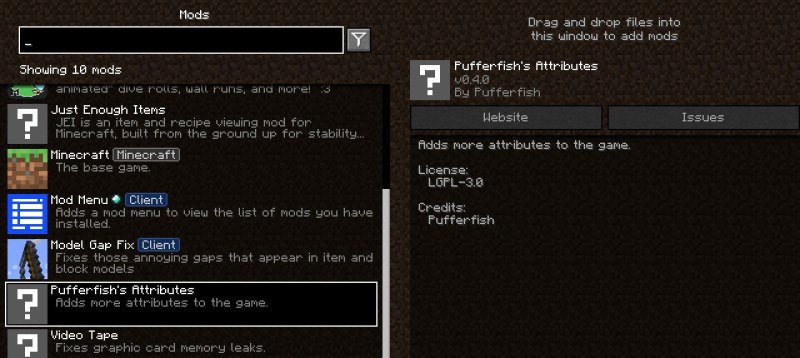 Мод Pufferfish's Attributes 26.2/1.21.11 (Новые атрибуты, совместимость) | 1-07-2026, 20:35 - Моды для Minecraft / RPG / Инструменты / Ядра (Библиотеки) / 1.18.2 / 1.19.2 / 1.19.4 / 1.20 / 1.20.1 / 1.20.2 / 1.20.4 / 1.21 / 1.21.1 / 1.21.4 / 1.21.5 / 1.21.8 / 1.21.10 / 1.21.11 / 26.1 / 26.1.1 / 26.1.2 / 26.2