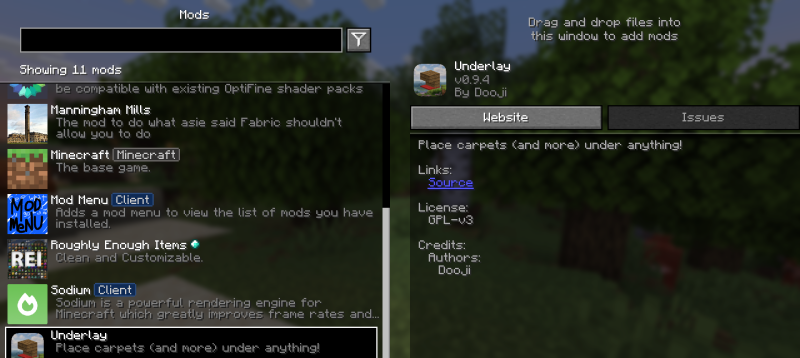 Мод Underlay 26.2/1.21.11 (декоративные накладки) | 20-07-2026, 17:36 - Моды для Minecraft / Декор / 1.12.2 / Инструменты / Ядра (Библиотеки) / 1.20.1 / 1.21 / 1.21.1 / 1.21.4 / 1.21.5 / 1.21.8 / 1.21.10 / 1.21.11 / 26.1 / 26.1.1 / 26.1.2 / 26.2