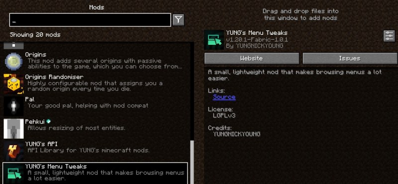 Мод YUNG's Menu Tweaks 26.1.2/1.21.4 (меню, навигация, интерфейс) | Вчера, 17:10 - Моды для Minecraft / Декор / Инструменты / 1.20.1 / 1.20.4 / 1.21 / 1.21.1 / 1.21.4 / 26.1.1 / 26.1.2