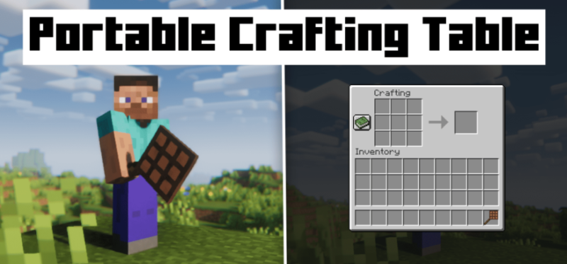 Мод Portable Crafting Table 26.2/1.21.11 (Портативный верстак)