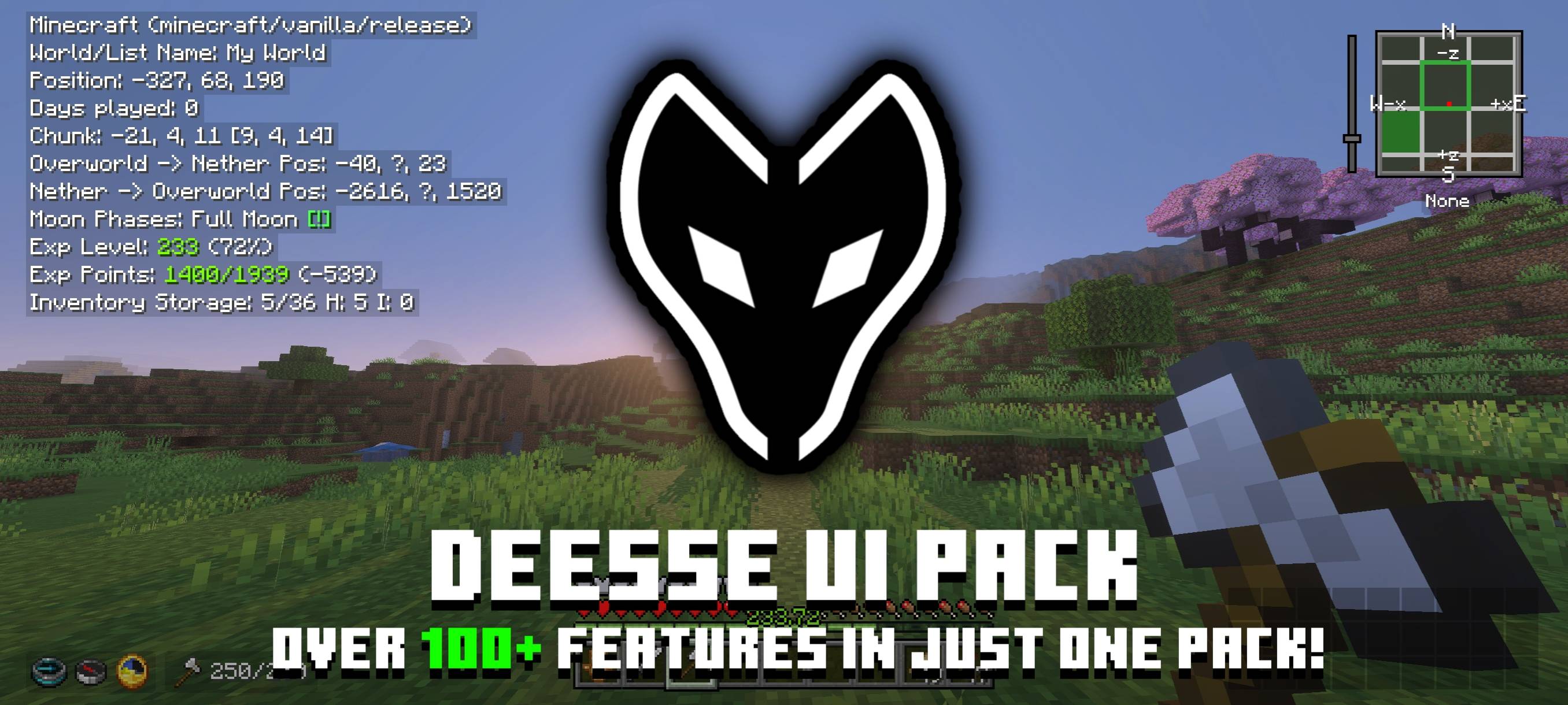 Текстуры Déesse UI Pack 26.30/1.21.132 (интерфейс)
