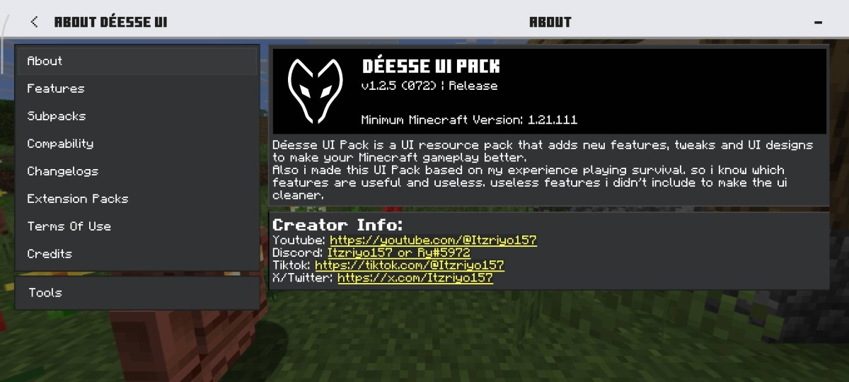 Текстуры Déesse UI Pack 26.30/1.21.132 (интерфейс) | Сегодня, 12:16 - Текстуры для Bedrock / Разное / 16x / 26.x / 1.21